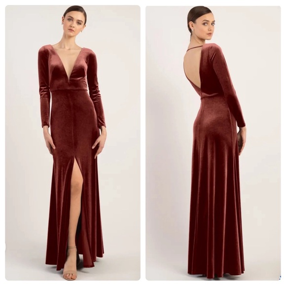 Jenny Yoo Dresses & Skirts - Jenny Yoo Malia Dress English Rose Long Sleeve Velvet Anthropologie Plus Sz 20